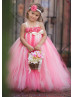 Tulle Flower Girl Dress With Rose Flowers